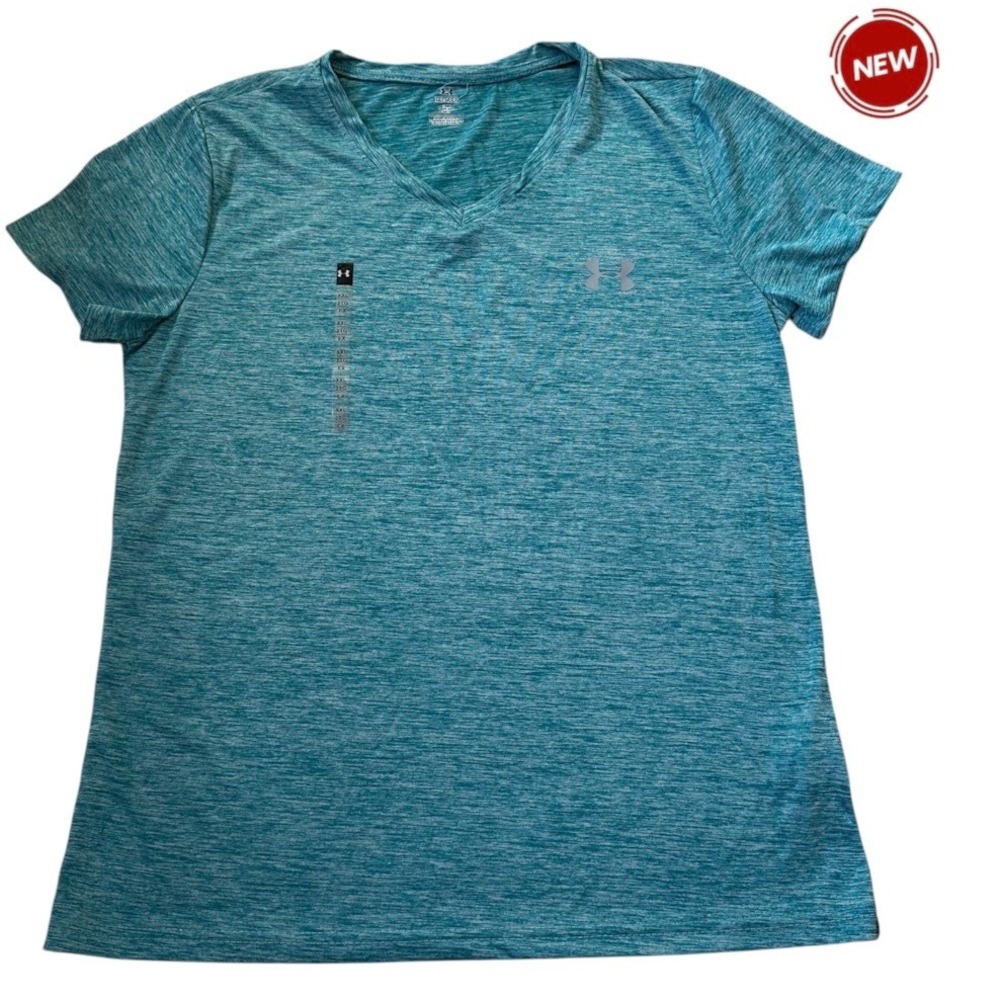 Under Armour Women XXL Teal Heather Tech Twist VNeck Short Sleeve Tee NWT | 0115